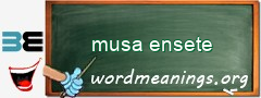 WordMeaning blackboard for musa ensete